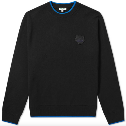 Black Cotton Men Sweater