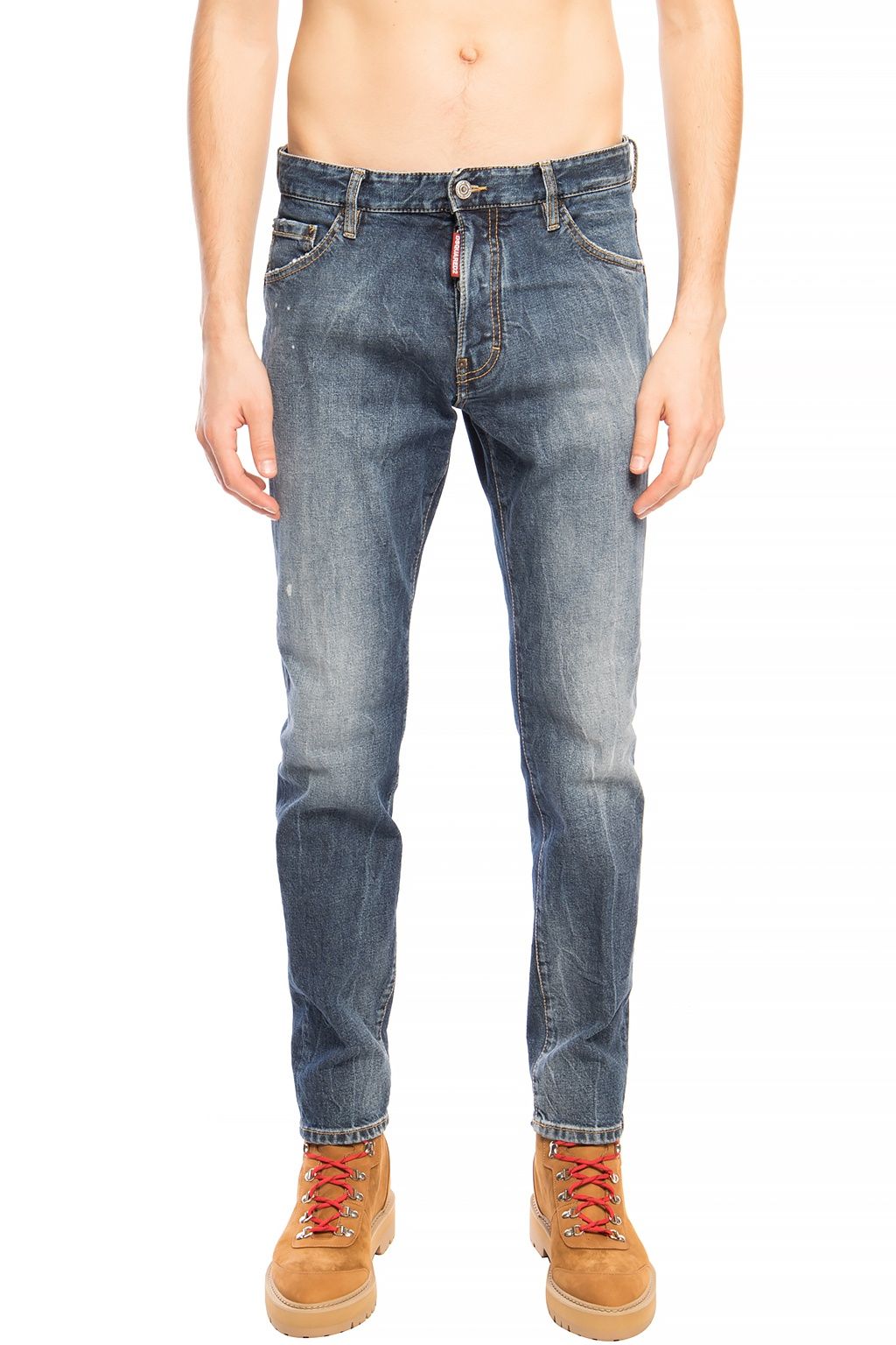 Sleek Navy Distressed Cool Guy Jeans