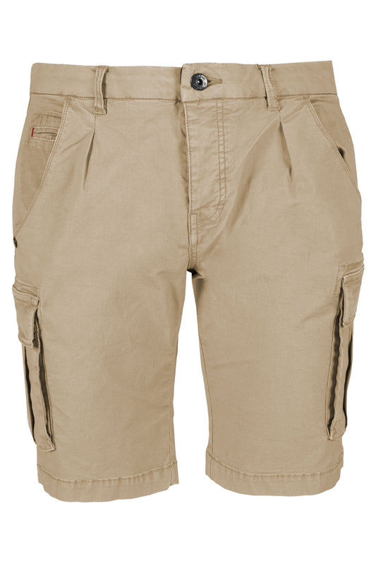 Beige Cotton Men Short