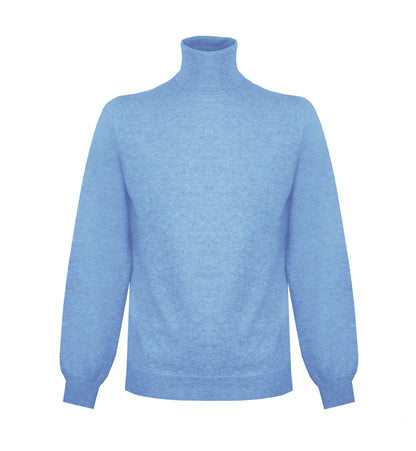 Ice Blue Cashmere Men Sweater