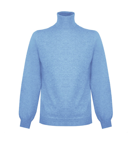 Ice Blue Cashmere Men Sweater