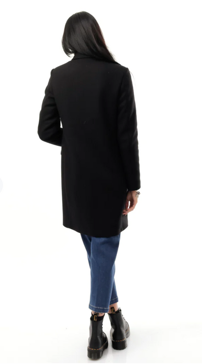 Black Wool Women Coat