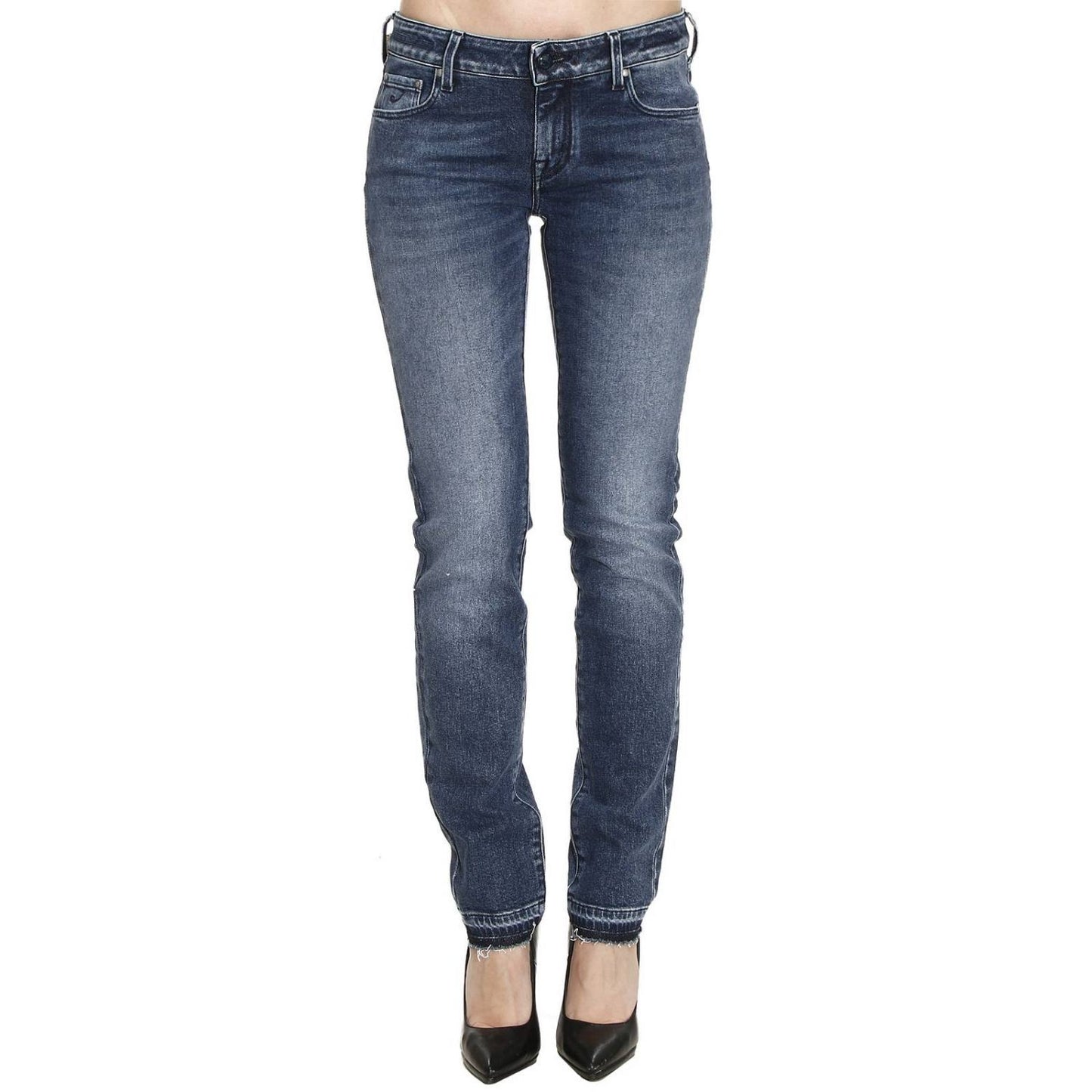 Blue Cotton Women Slim-Fit Jean