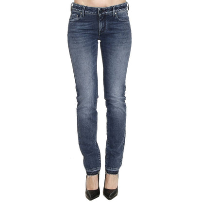 Blue Cotton Women Slim-Fit Jean