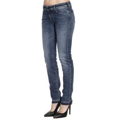 Blue Cotton Women Slim-Fit Jean