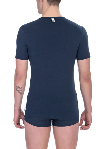 Blue Cotton Men T-Shirt