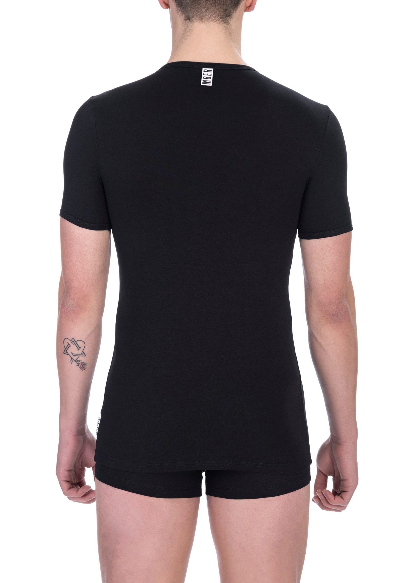 Black Cotton Men T-Shirt