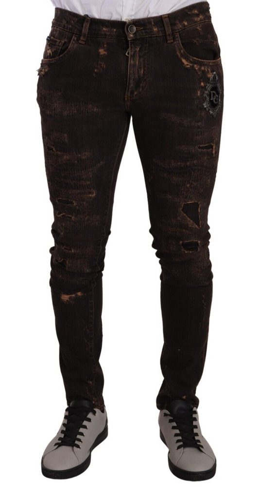 Slim Fit Distressed Skinny Denim Jeans