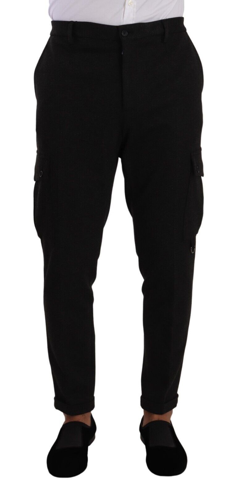 Sleek Skinny Cargo Pants in Timeless Black