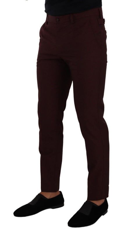 Maroon Slim Fit Dress Pants