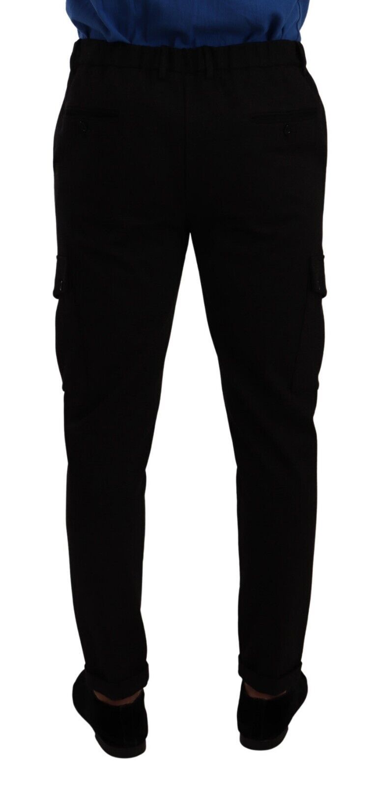 Elegant Black Slim Fit Cargo Pants