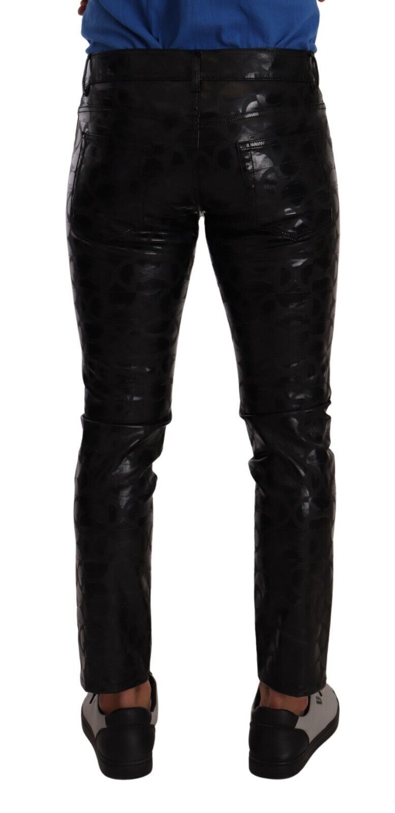 Elegant Black Logo Skinny Pants