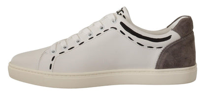 Elegant White Leather Casual Sneakers