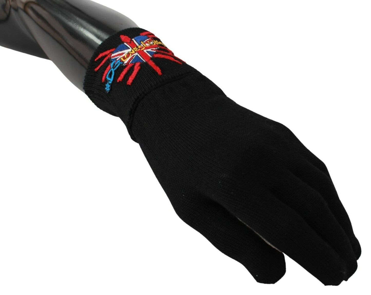 Elegant Black Virgin Wool Gloves