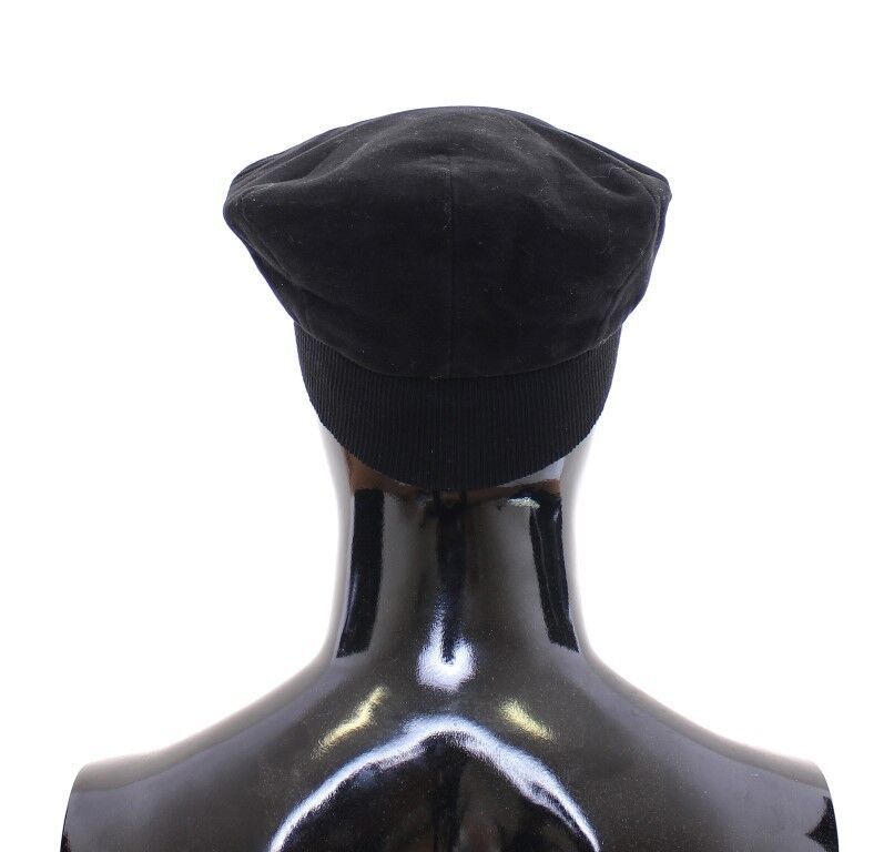 Sleek Black Newsboy Cap