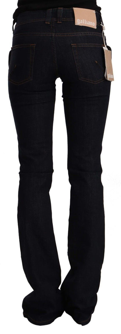 Chic Flared Mid-Waist Black Jeans