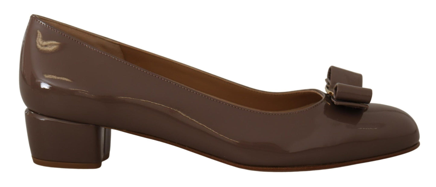 Elegant Caraway Brown Pumps with Vara Bow