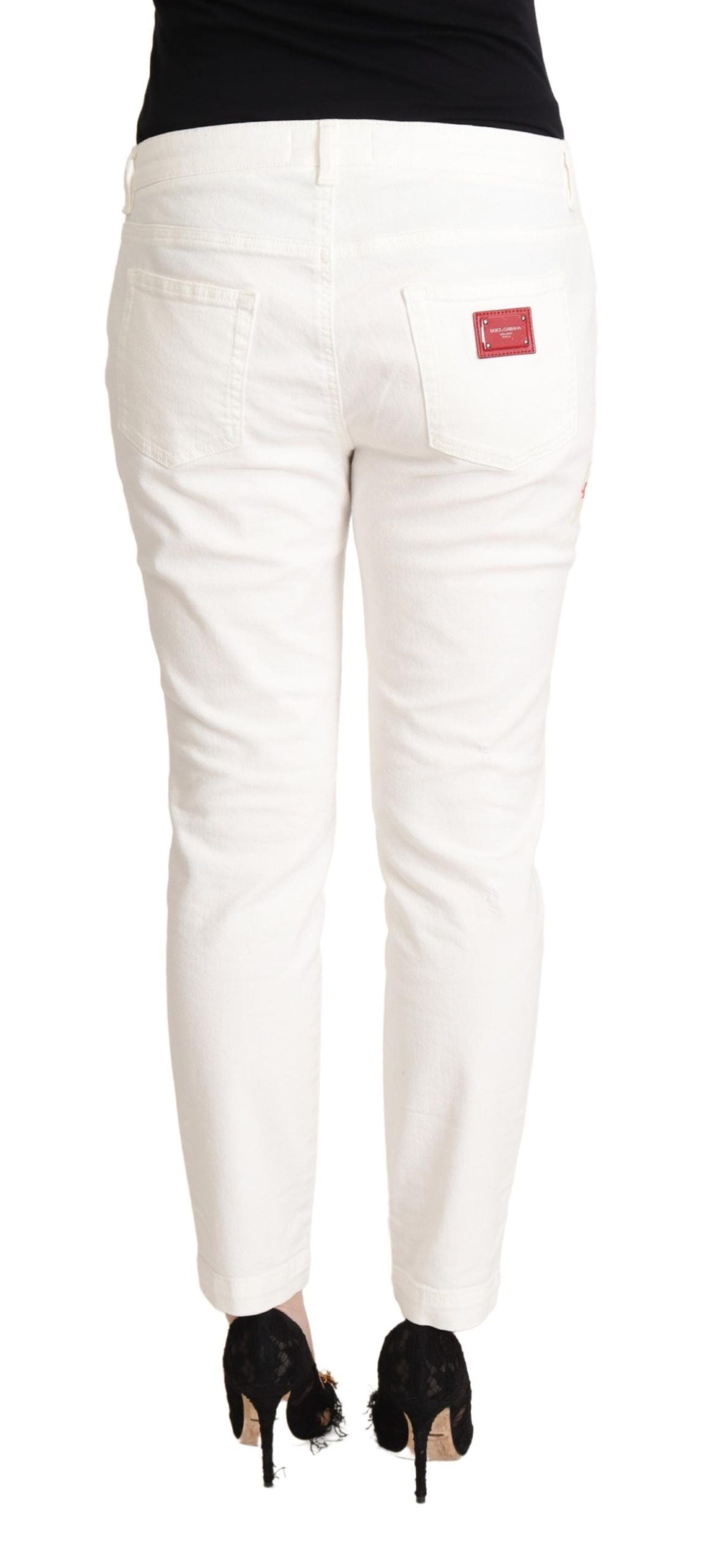 Elegant White Skinny Denim Jeans