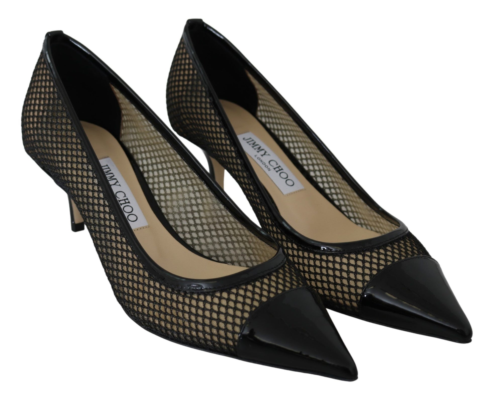 Elegant Black Mesh Pointed Toe Pumps