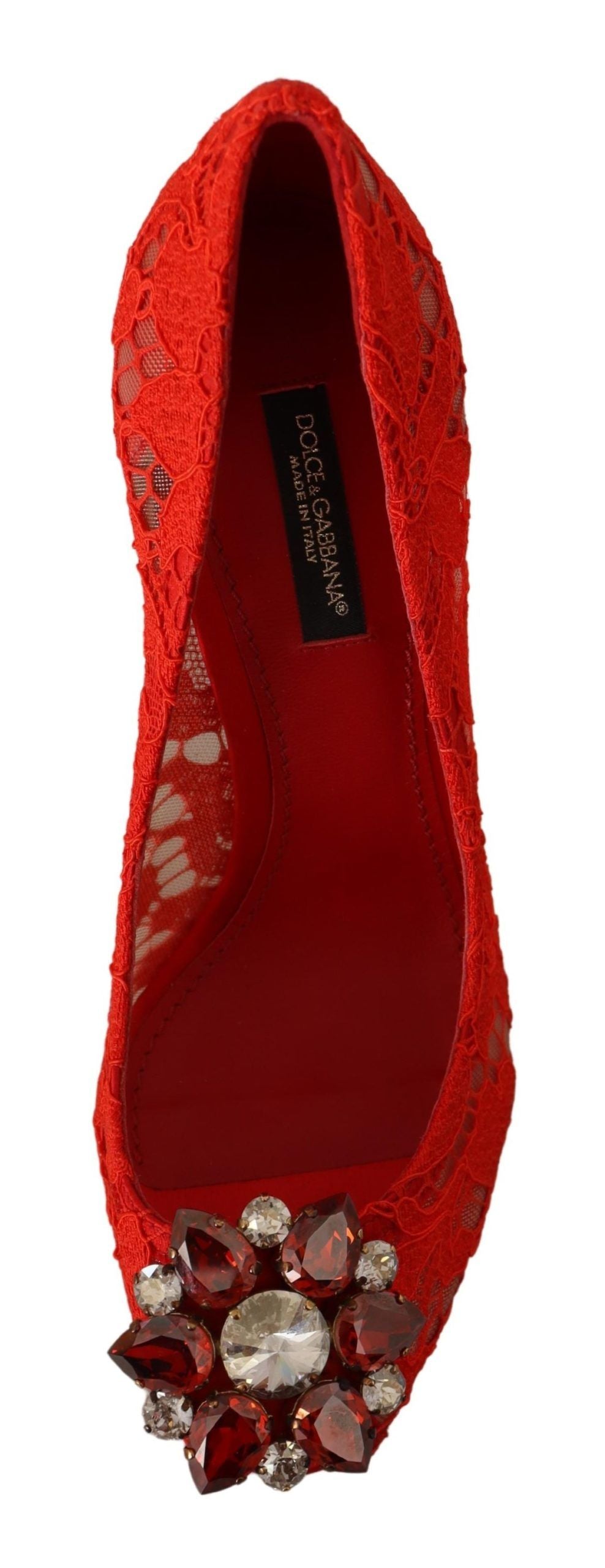 Red Crystal Taormina Lace Heels Pumps