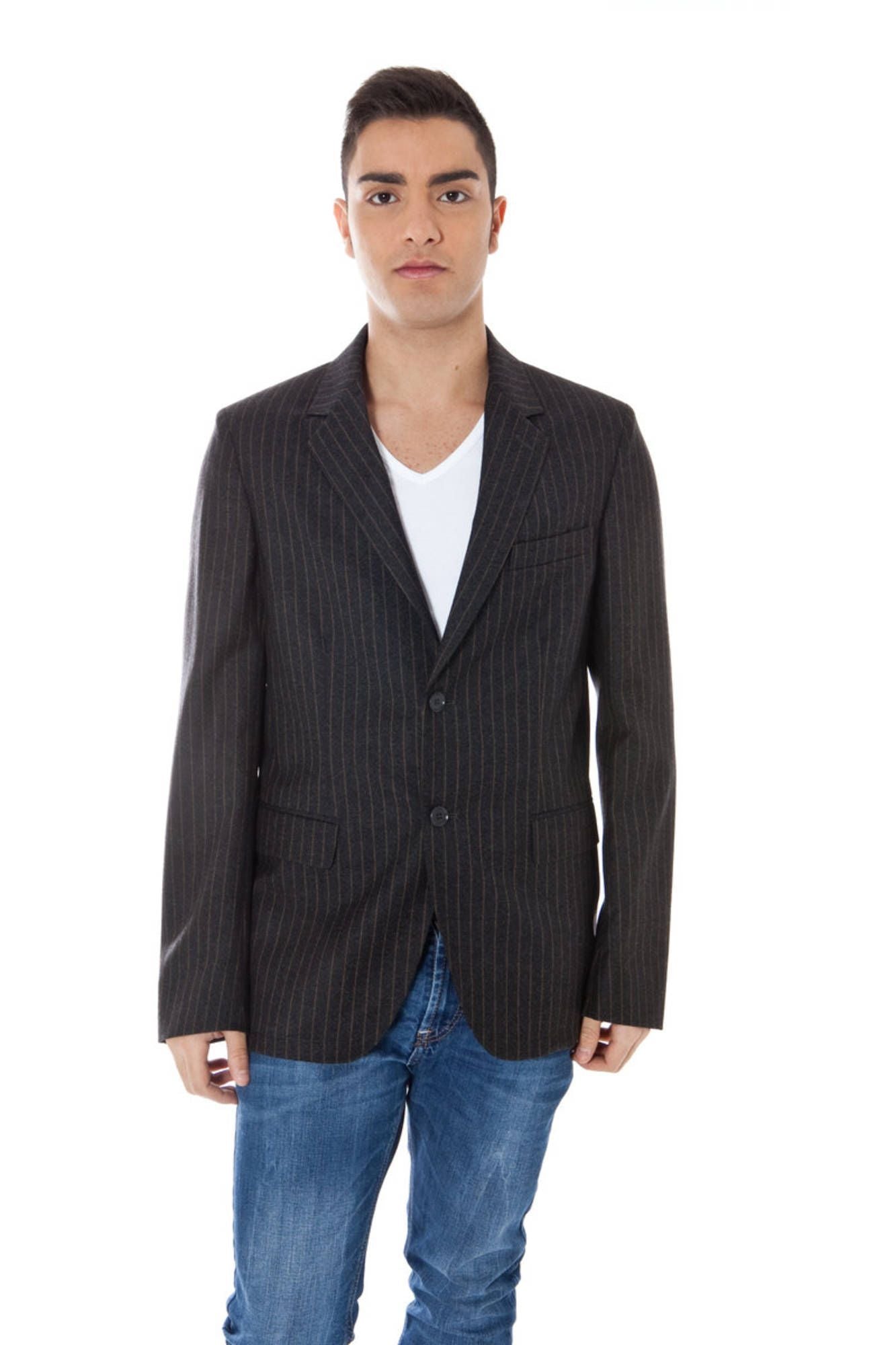 Elegant Gray Woolen Jacket Classic Style