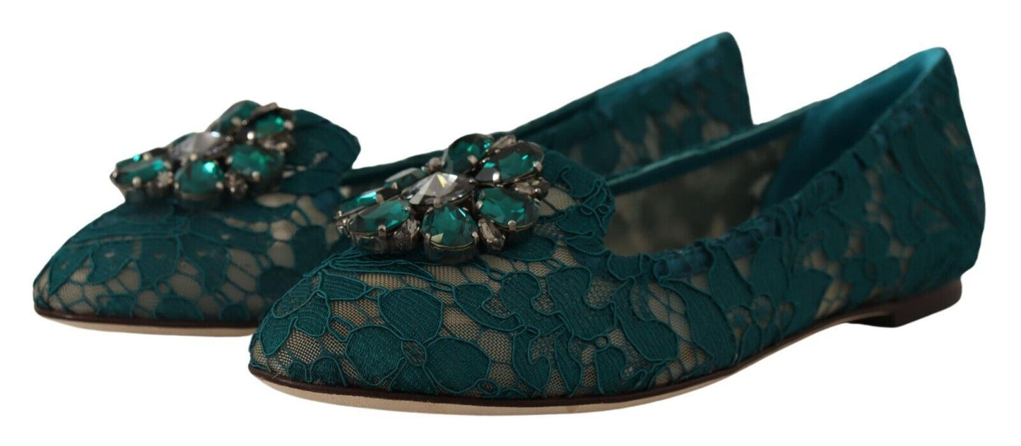 Elegant Crystal Buckle Lace Ballet Flats