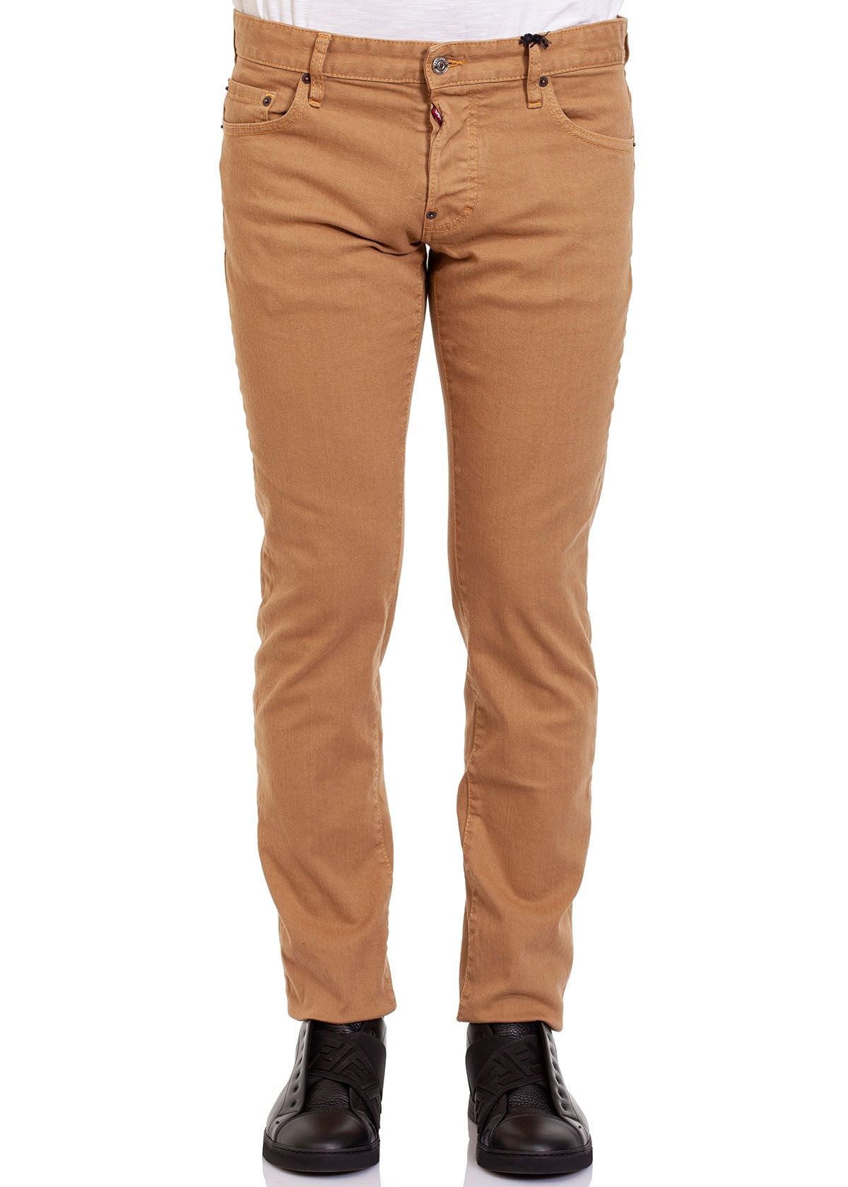 Brown Cotton Men's Jeans