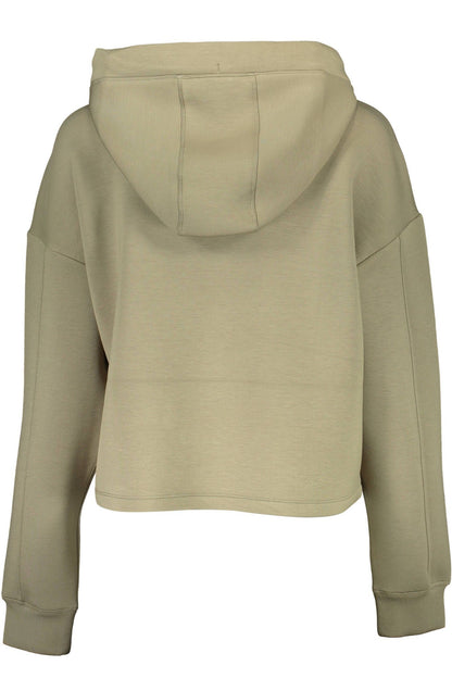 Chic Green Hooded Sweatshirt with Logo Print