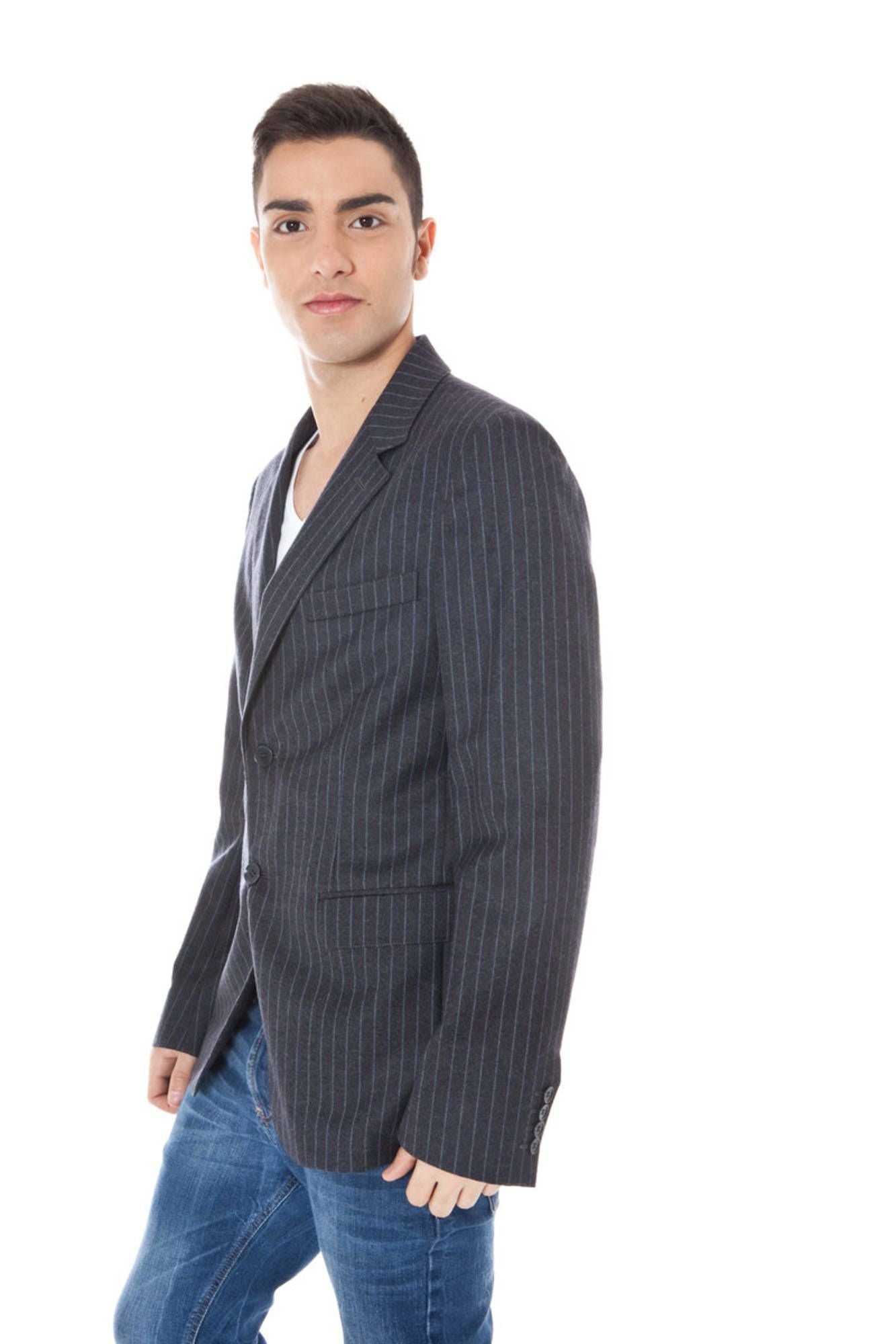 Gray Wool Men Jacket