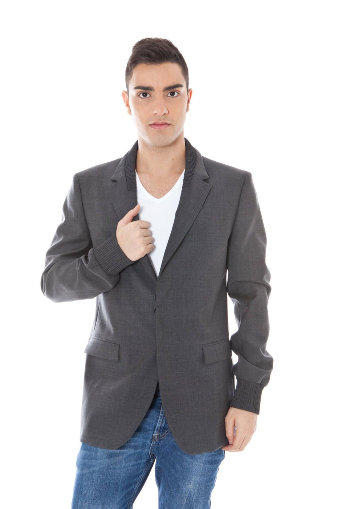 Gray Wool Men Jacket