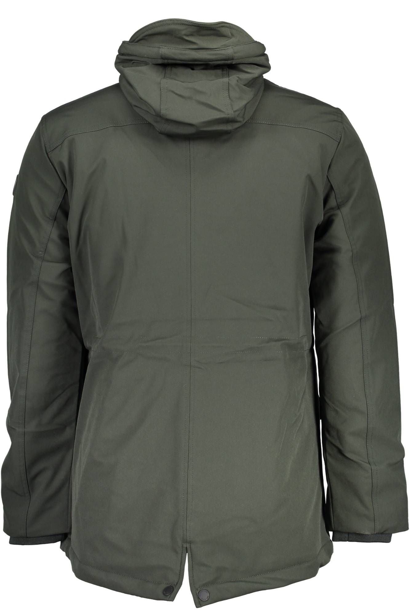 Versatile Green Hooded Jacket with Logo Detail