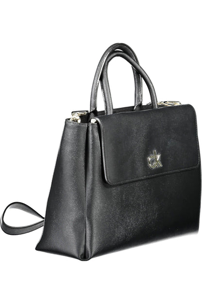 Black Polyvinylchloride Women Handbag