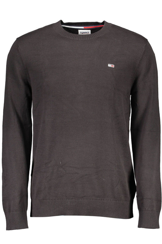 Black Cotton Men Sweater