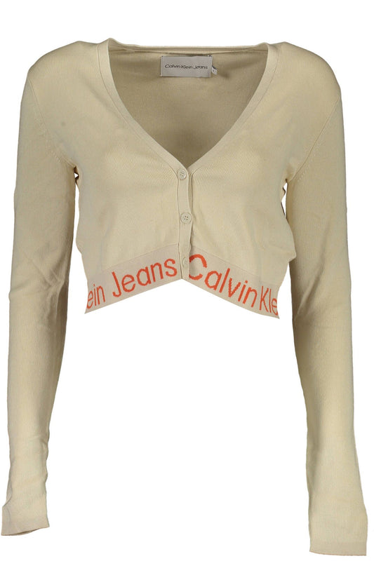 Beige Lyocell Women Cardigan