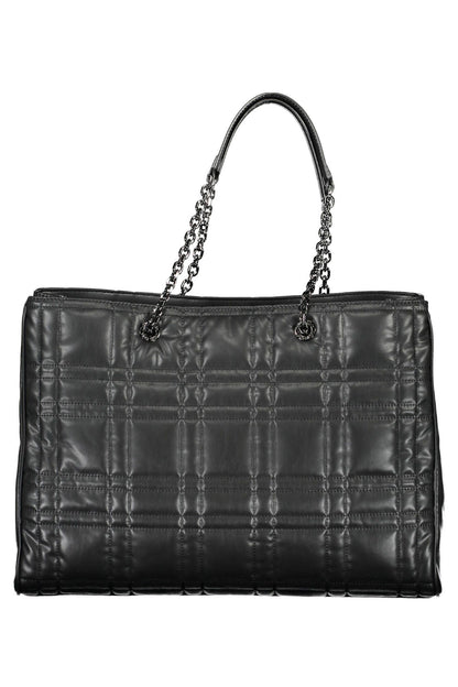 Black Polyester Women Handbag