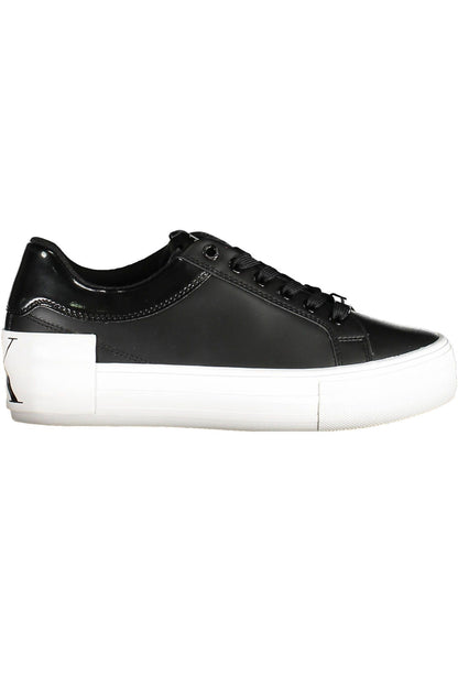 Black Leather Women Sneaker