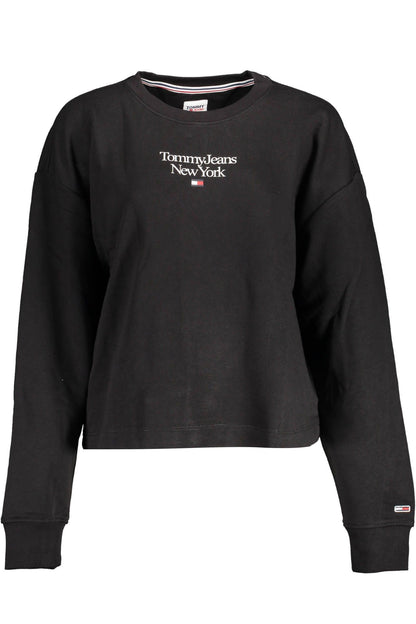 Chic Black Embroidered Logo Sweatshirt