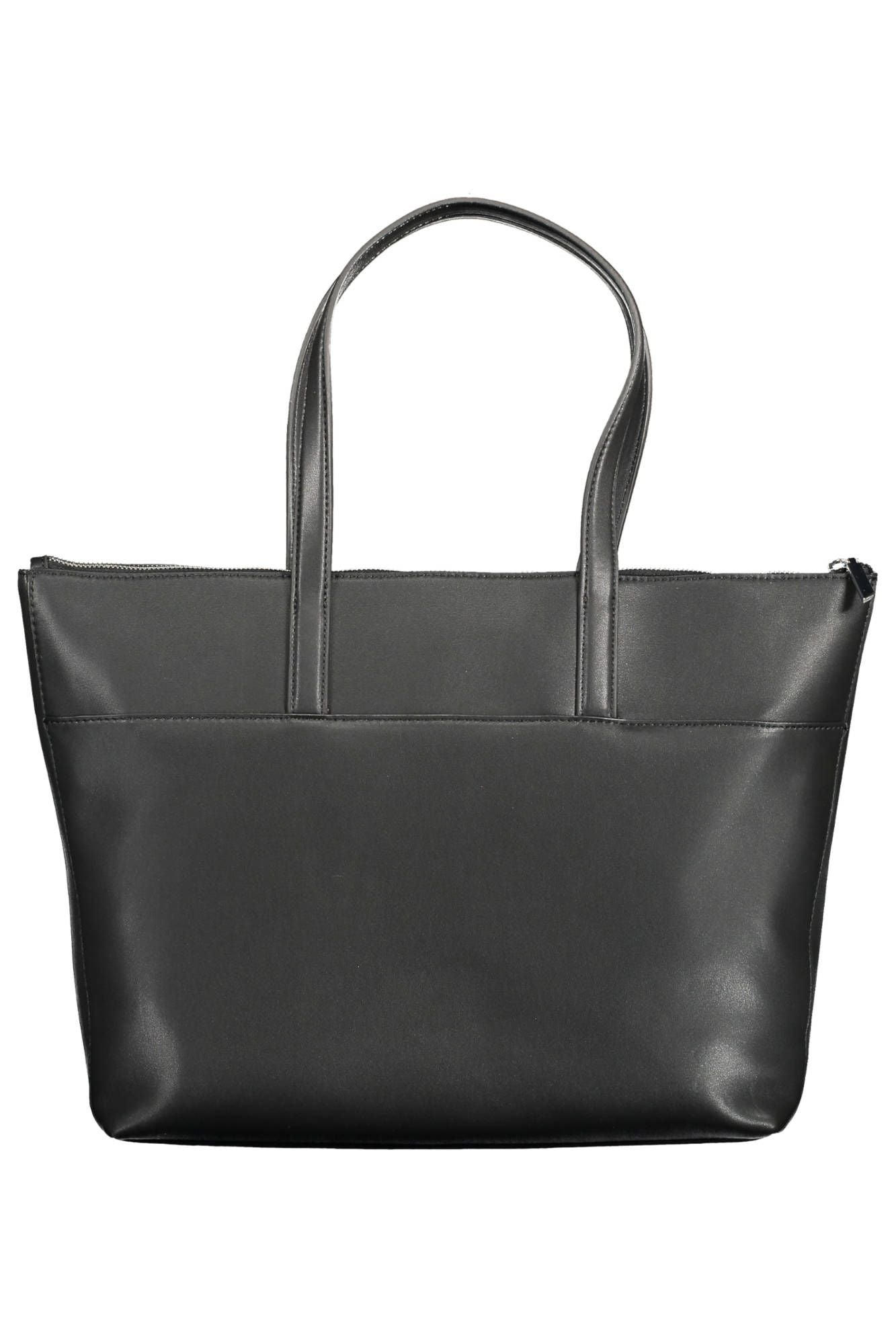 Black Polyester Women Handbag