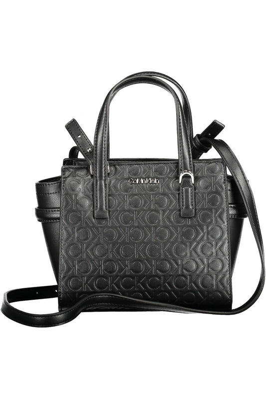 Black Polyester Women Handbag