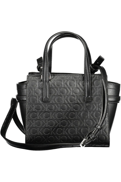 Black Polyester Women Handbag