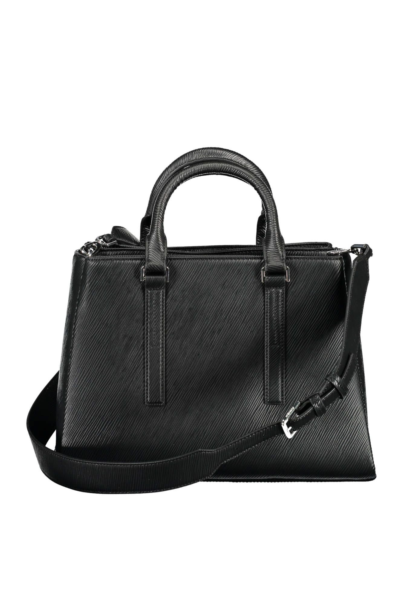 Black Polyester Women Handbag