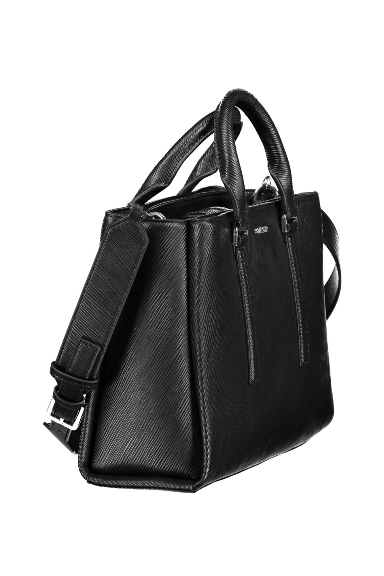 Black Polyester Women Handbag