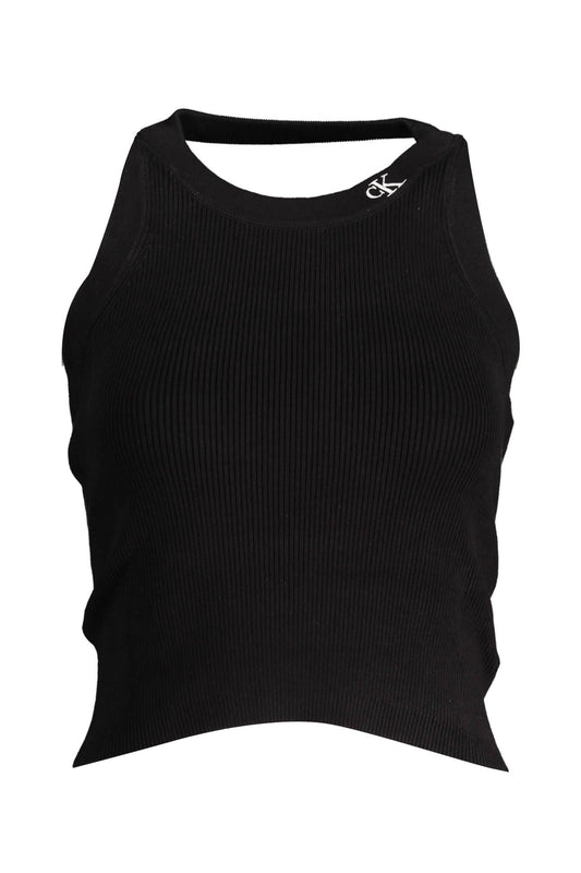 Black Cotton Women Sleeveless Top