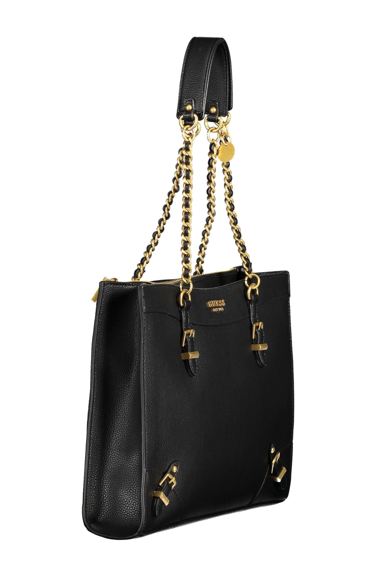 Black Polyethylene Women Handbag