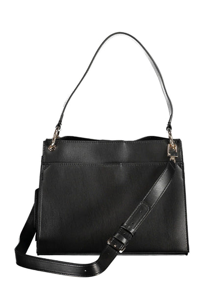 Black Polyethylene Women Handbag