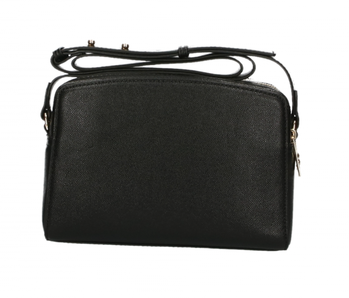 Sleek Black Double-Zip Crossbody Bag