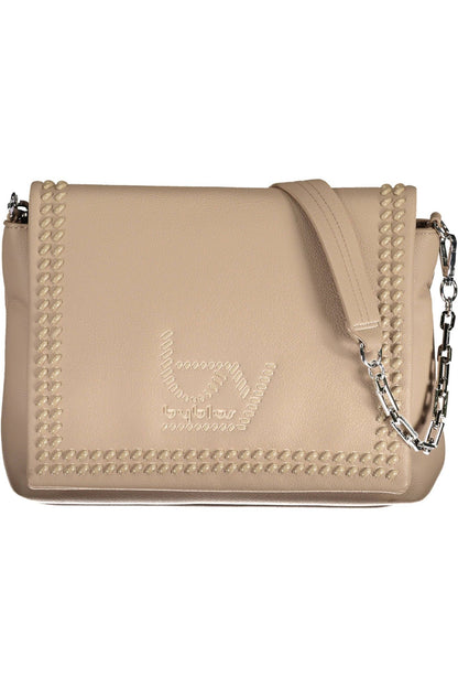 Beige Polyethylene Women Handbag