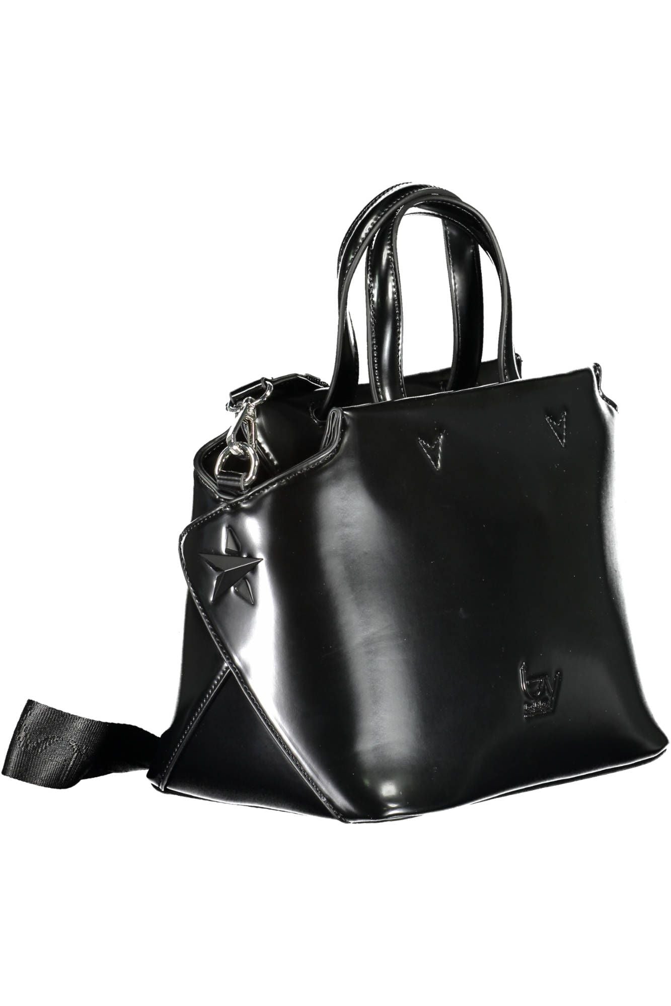 Black Polyethylene Women Handbag