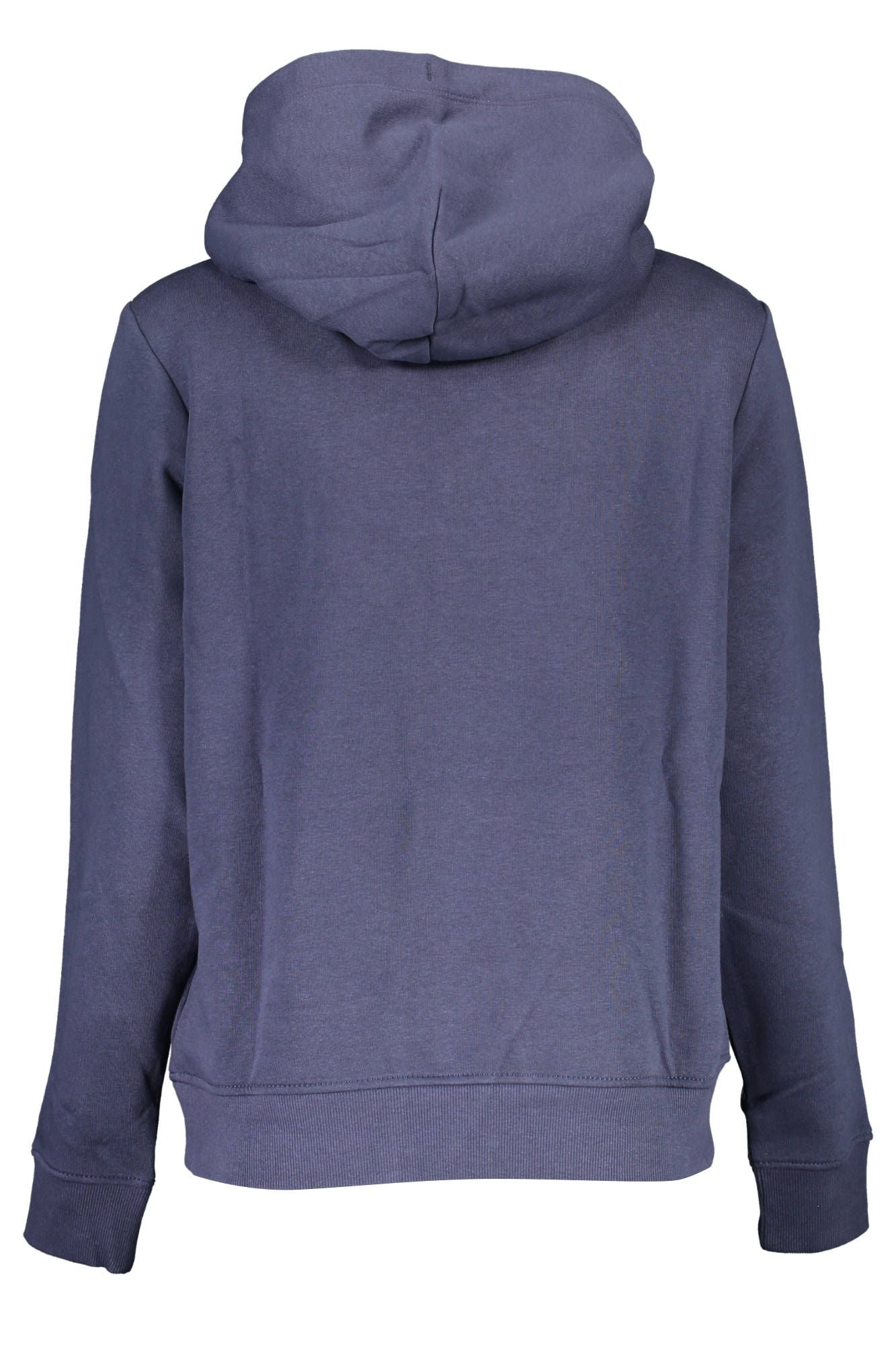 Chic Blue Hooded Sweatshirt with Embroidery Detail