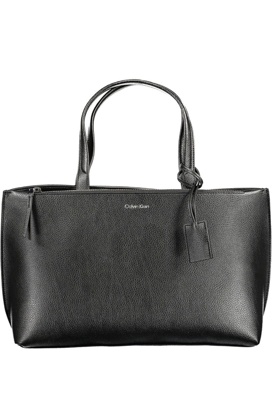 Black Polyester Women Handbag